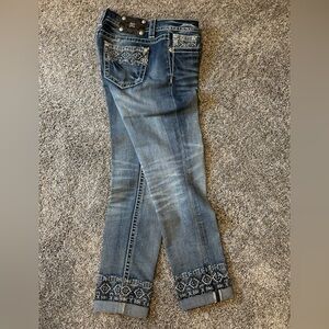 Miss Me Blue Ankle Cropped Jeans